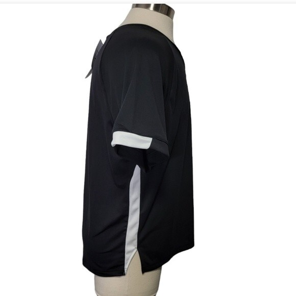 Nike Short Sleeves LaCrosse men size L black white  shirt top dri fit - Picture 4 of 8